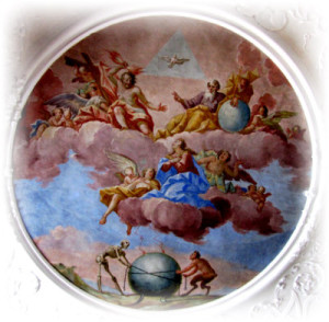 Ausschnitt aus dem Deckenfresko von St. Mang, Füssen